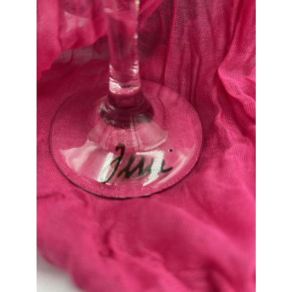 Hand Painted Crab Wine Glasses Set 4 Beach Bar Wear Signed Terri - Picture 6 of 6